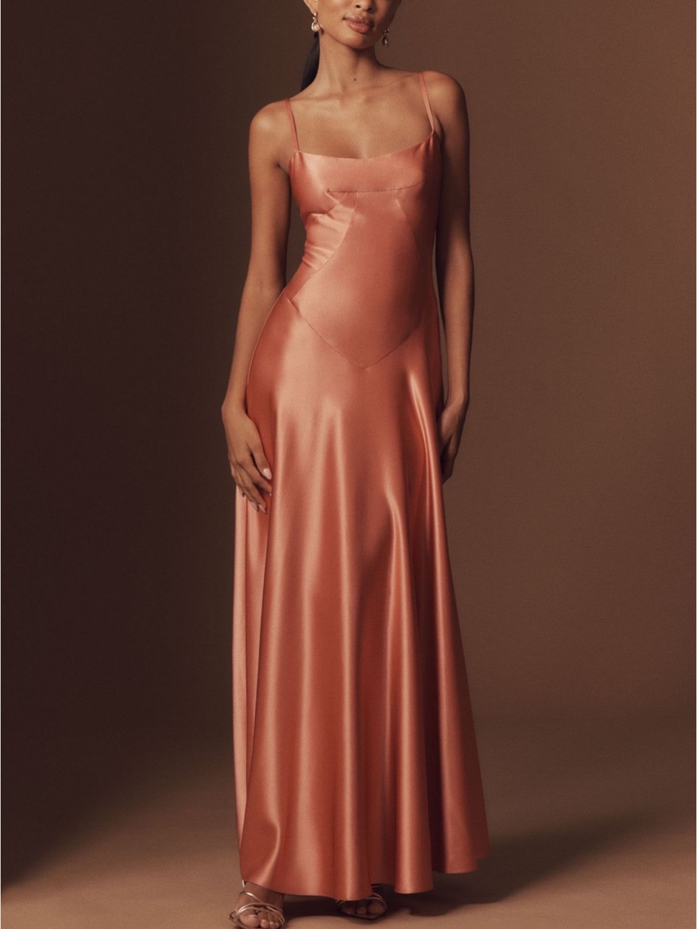 NWT Anthropologie Mare Mare Emmy Satin Dress in Sedona Size S